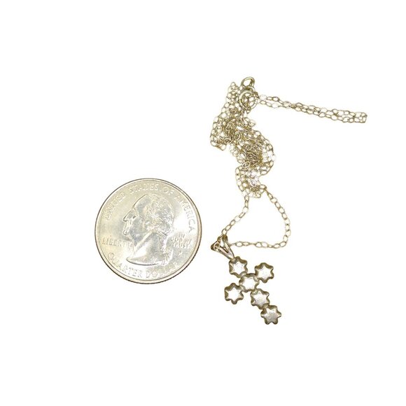 Sterling Silver CZ Cross Pendant on Delicate 925 Chain Necklace - Picture 5 of 5